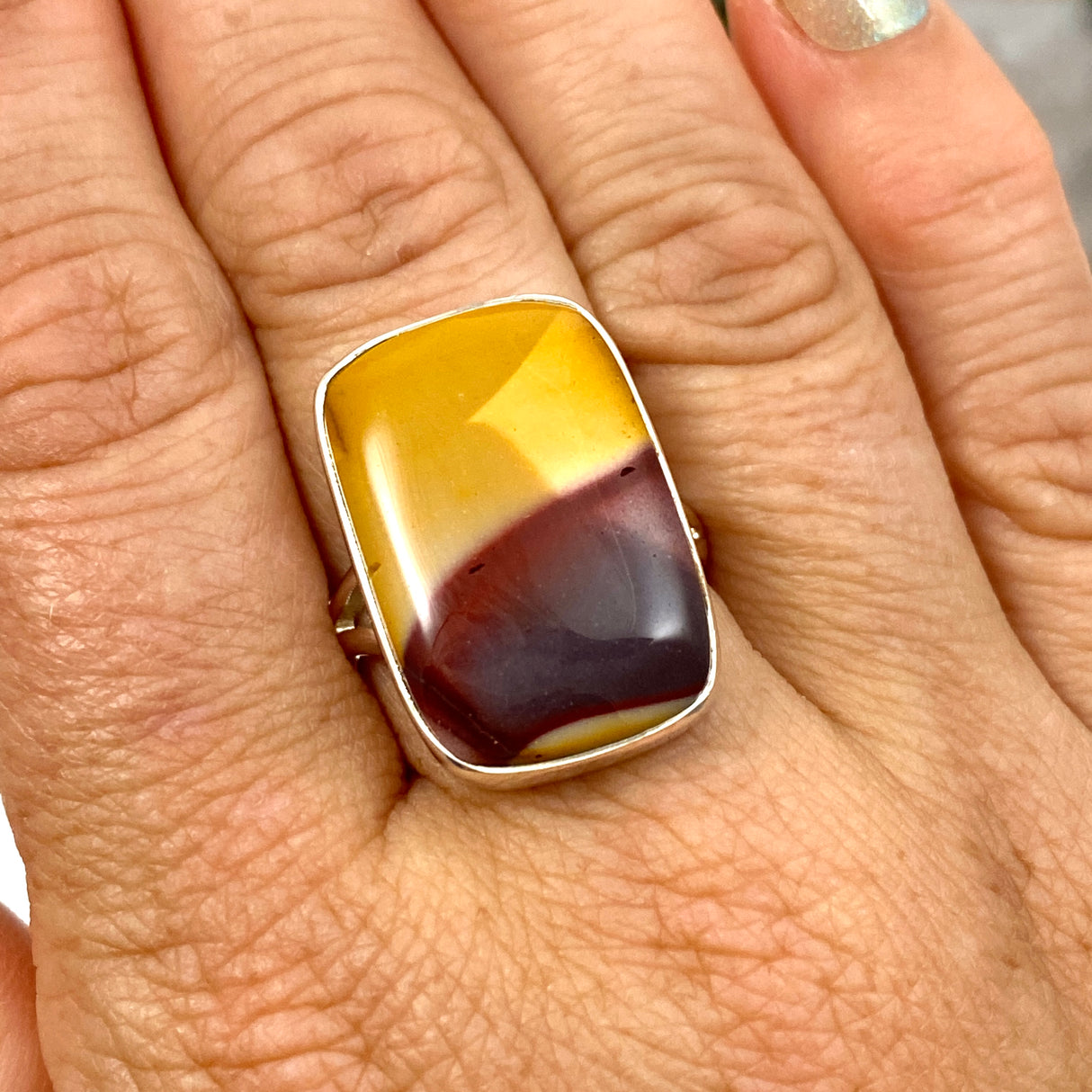 Mookaite Rectangular Cabochon Ring Size 9 KRGJ3385