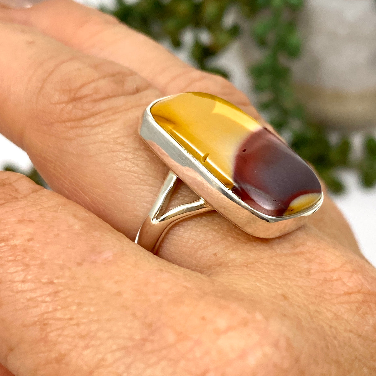 Mookaite Rectangular Cabochon Ring Size 9 KRGJ3385