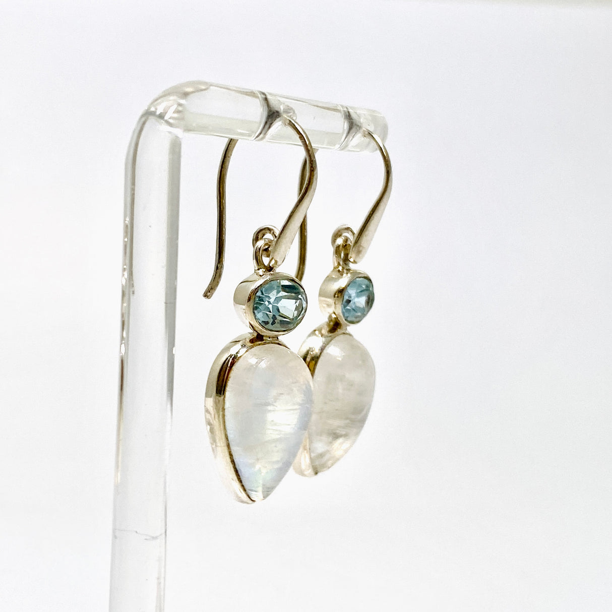 Moonstone and Blue Topaz Faceted Multi-stone Earrings PEGJ396