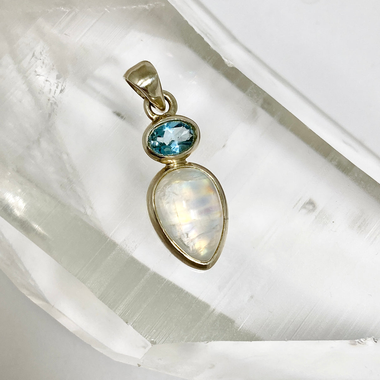 Moonstone and Blue Topaz Multi-stone Pendant PPGJ1190