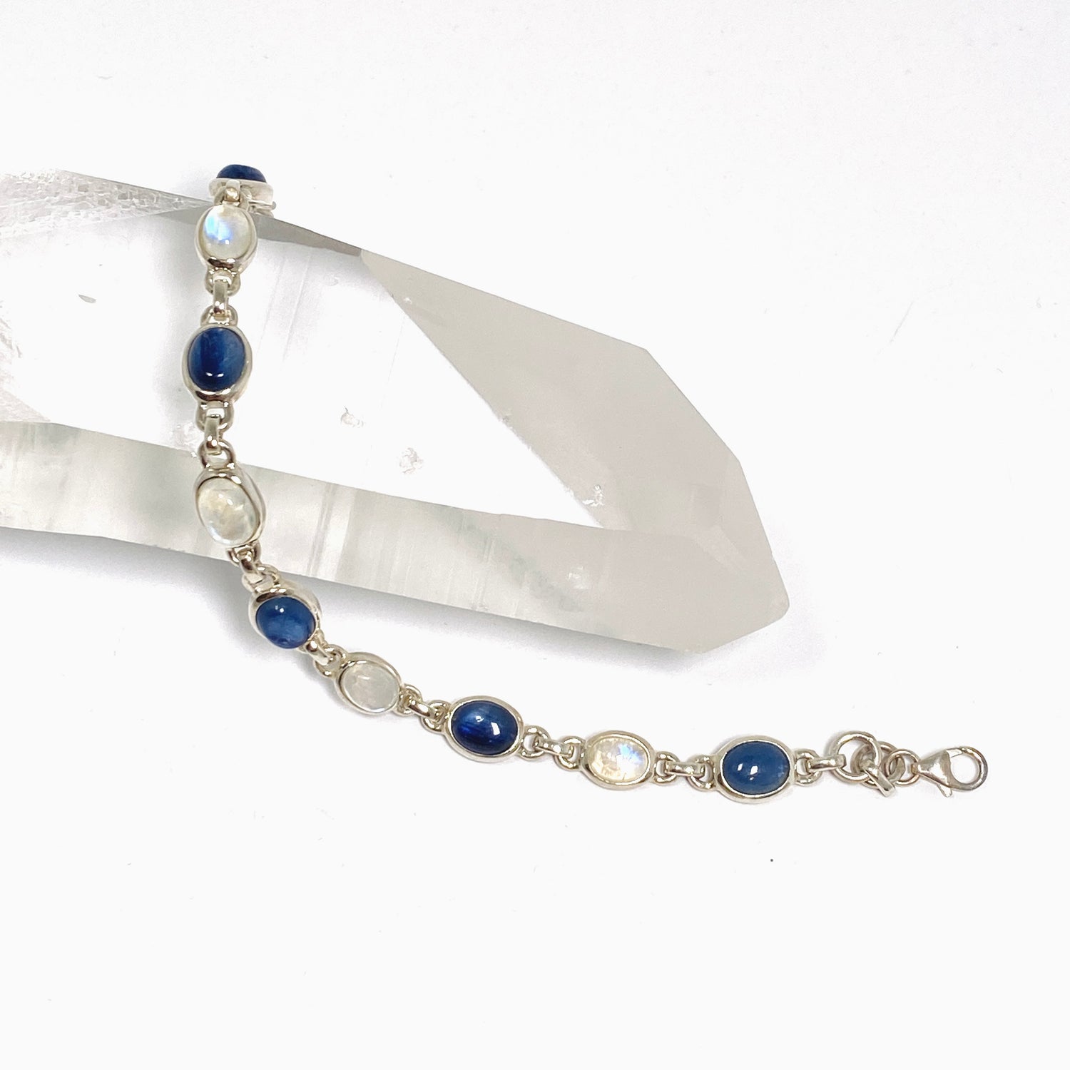 Moonstone and Kyanite Oval Cabochon Bracelet PBGJ042