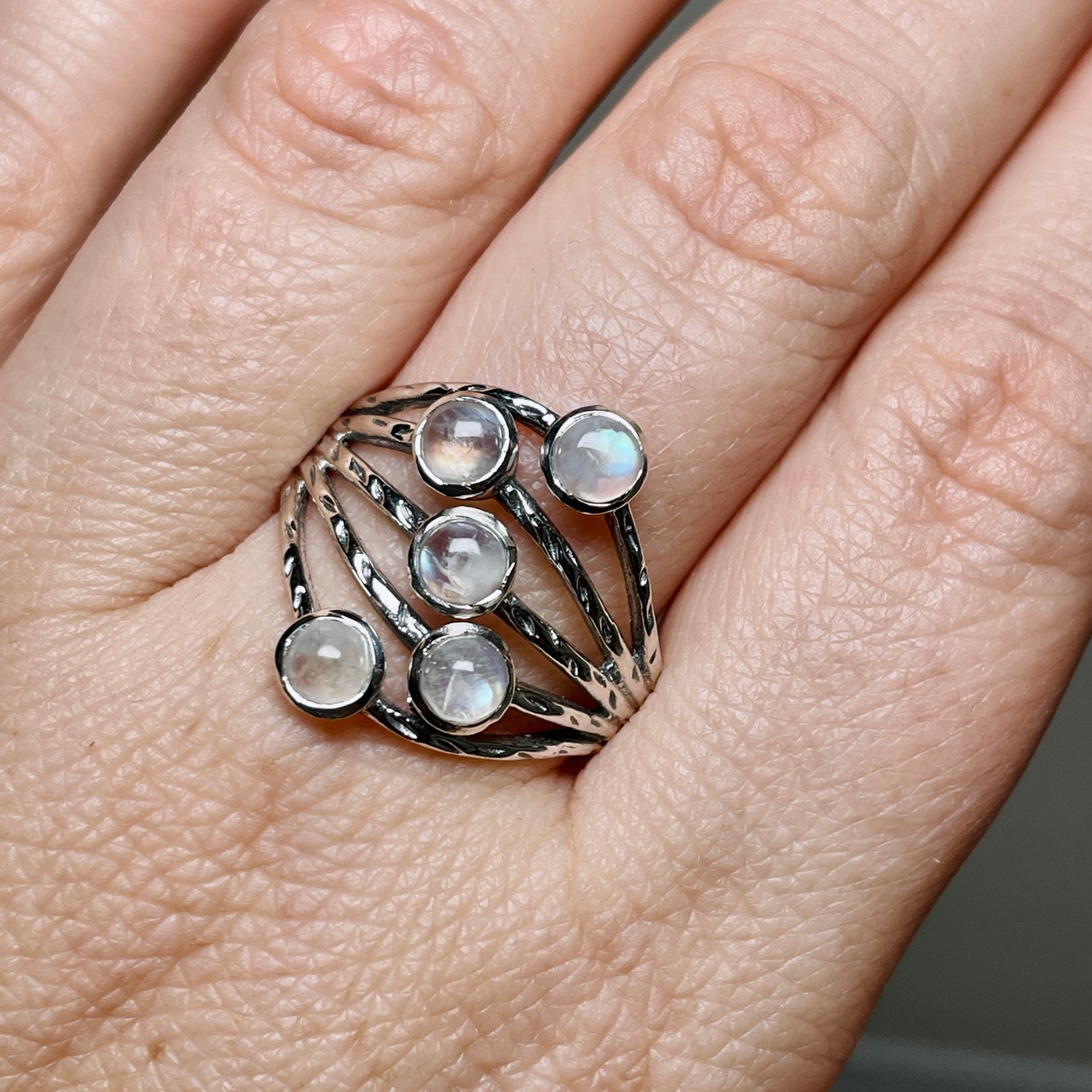 Moonstone Multi-stone Faceted Gemstone Ring R3875