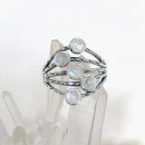 Moonstone Multi-stone Faceted Gemstone Ring R3875 - Nature's Magick