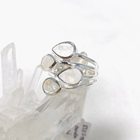 Moonstone Multi-stone Faceted Teardrop Ring R3815 - Nature's Magick