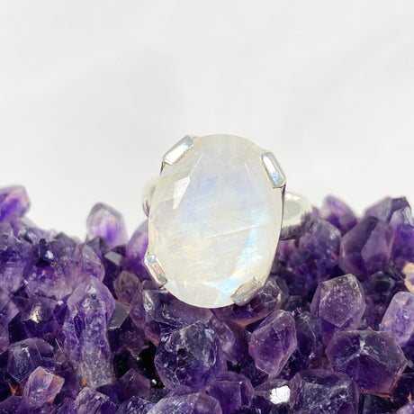 Moonstone Oval Faceted Ring s.9 KRGJ3011 - Nature's Magick