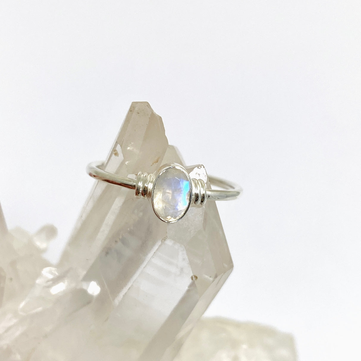 Moonstone Oval Faceted Stone in a Decorative Setting R4813