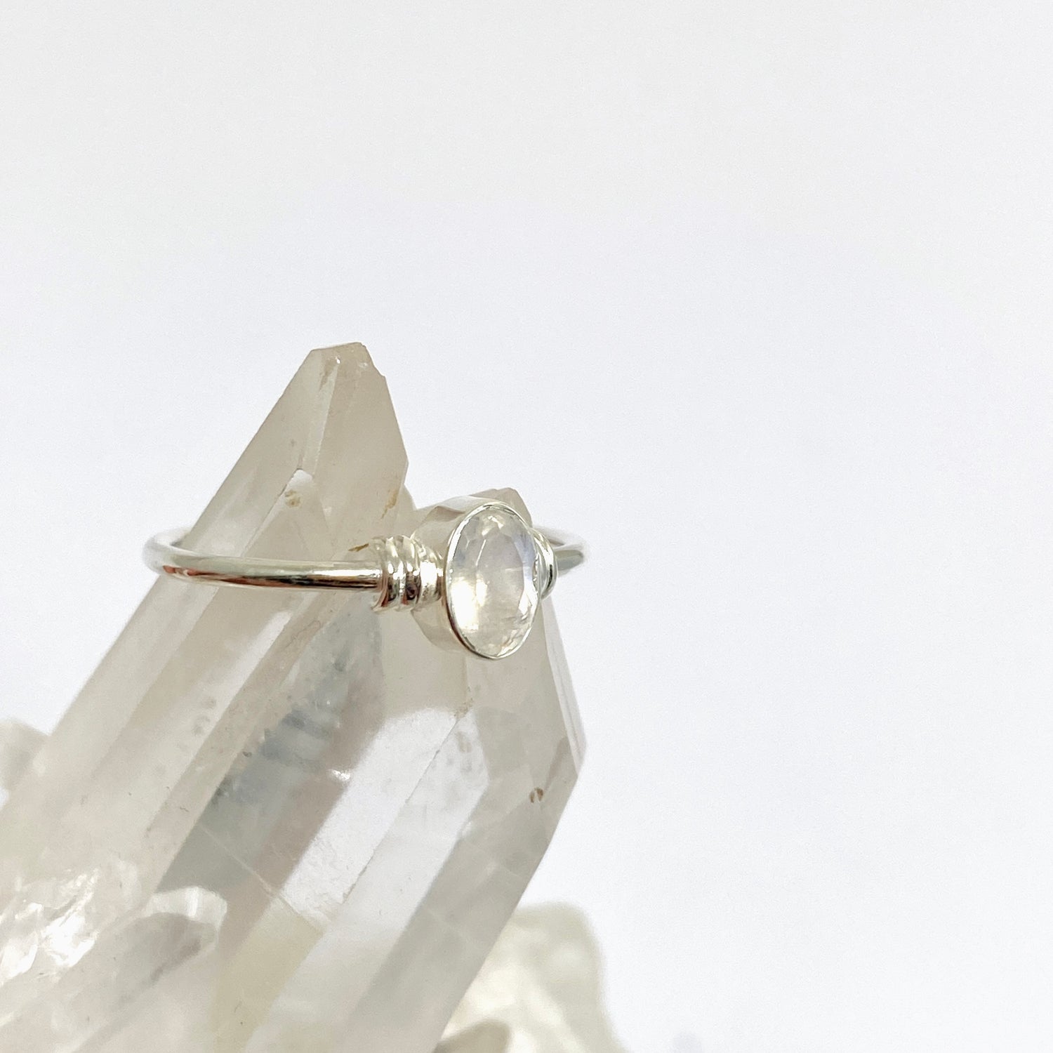 Moonstone Oval Faceted Stone in a Decorative Setting R4813