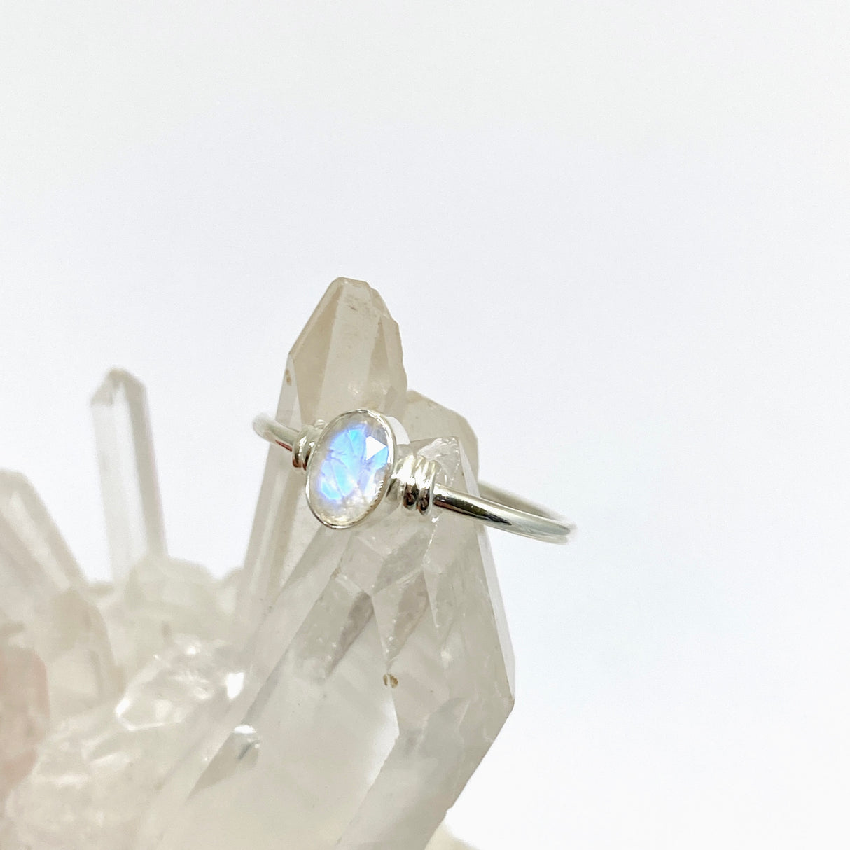 Moonstone Oval Faceted Stone in a Decorative Setting R4813