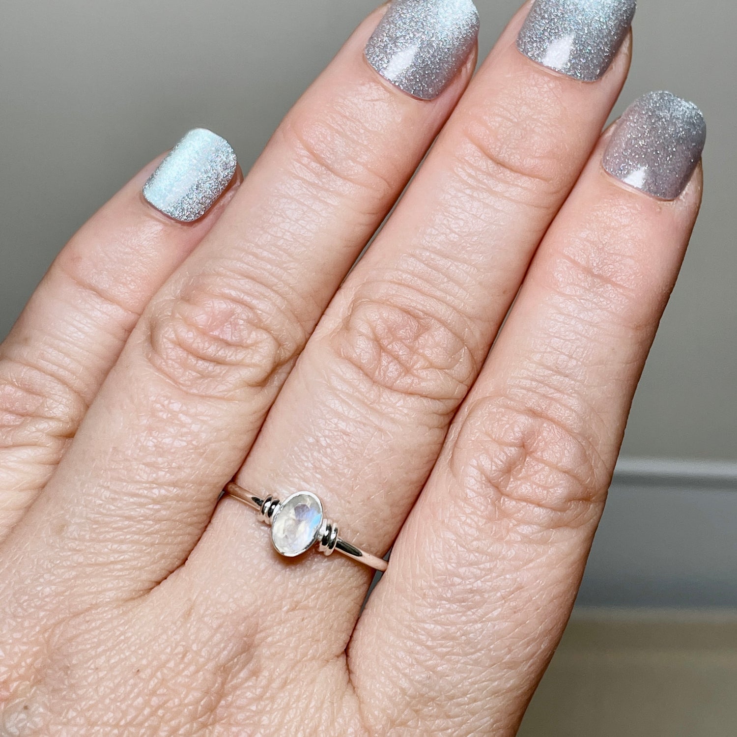 Moonstone Oval Faceted Stone in a Decorative Setting R4813