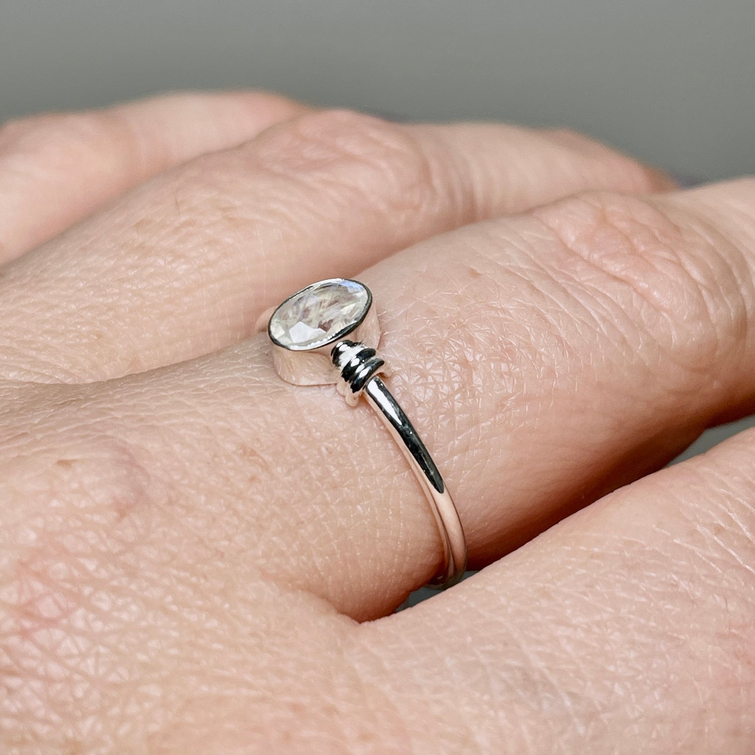 Moonstone Oval Faceted Stone in a Decorative Setting R4813