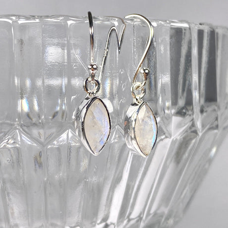 Moonstone petite marquise faceted earrings R2363-MSM - Nature's Magick
