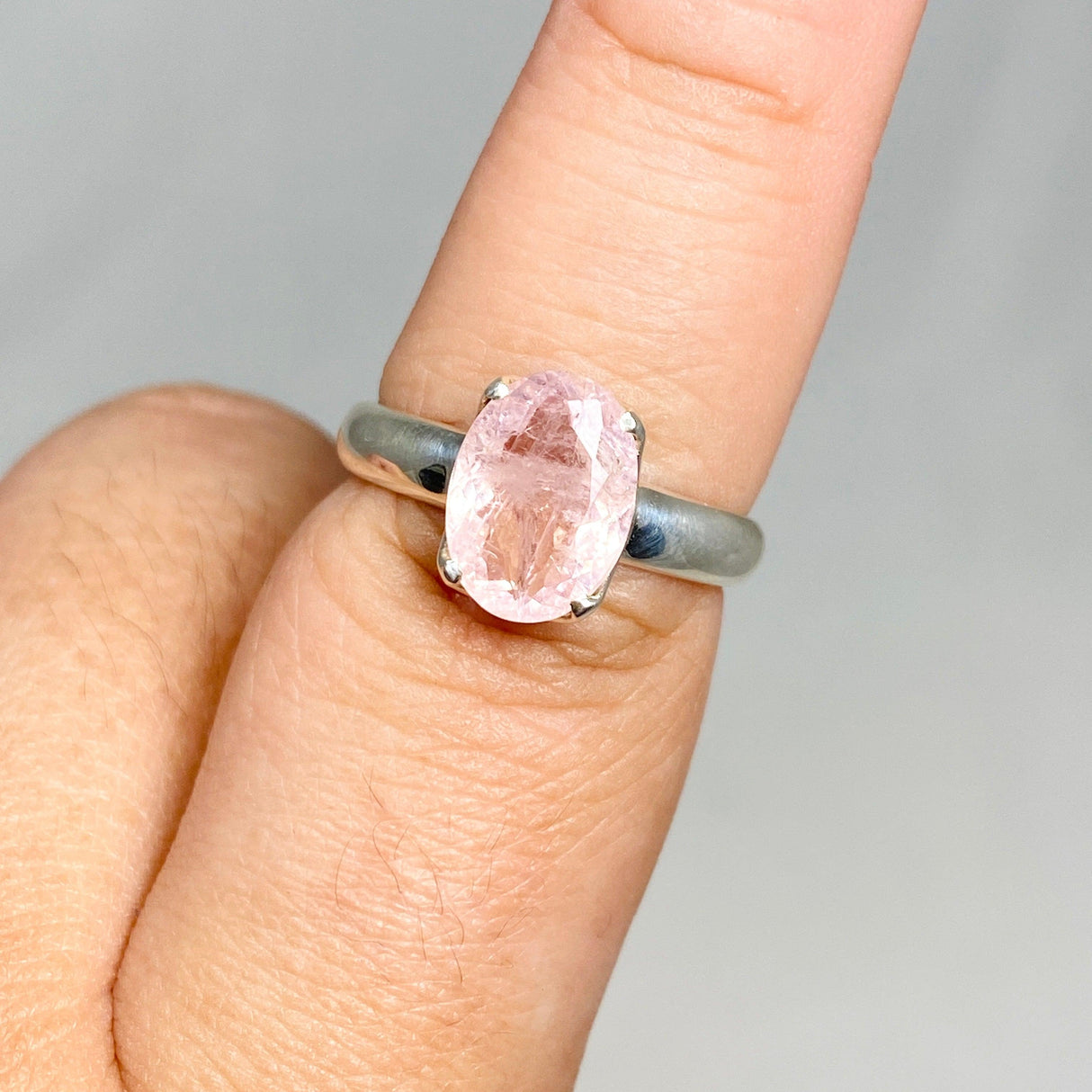 Morganite Faceted Oval Ring Size 9.5 PRGJ439 - Nature's Magick