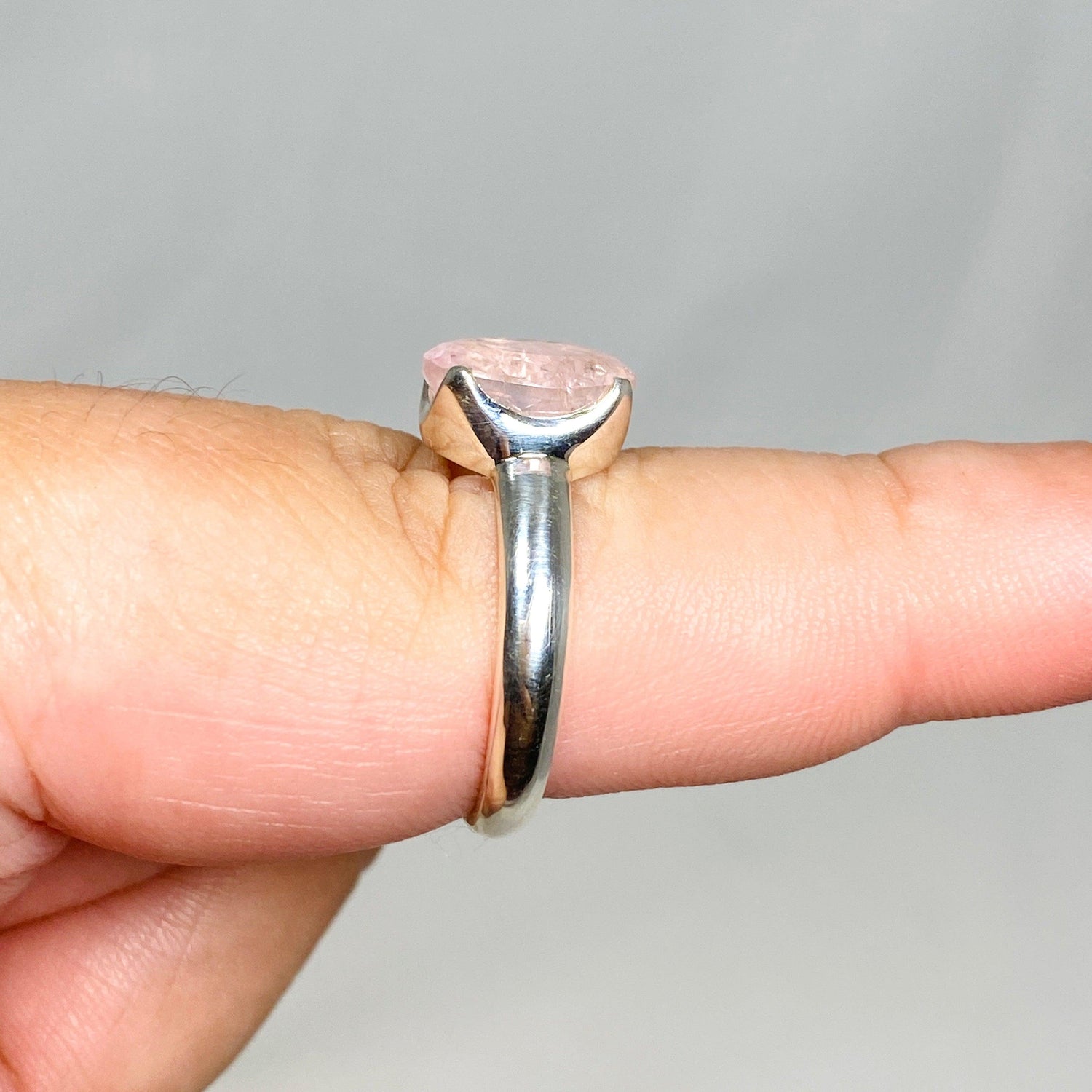 Morganite Faceted Oval Ring Size 9.5 PRGJ439 - Nature's Magick