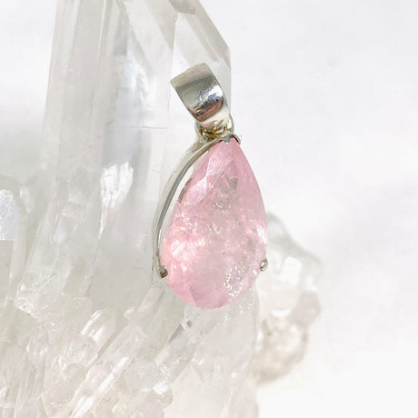 Morganite Faceted Teardrop Pendant PPGJ680 - Nature's Magick