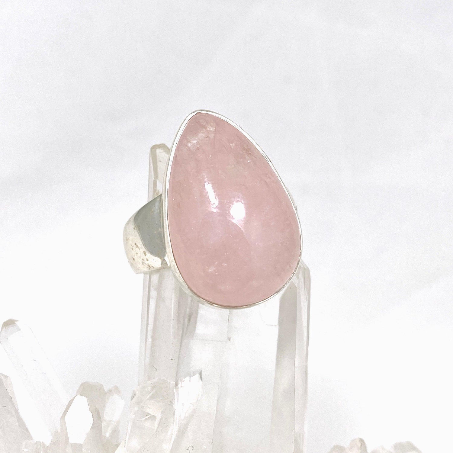 Morganite Teardrop Ring Size 10 KRGJ3161 - Nature's Magick