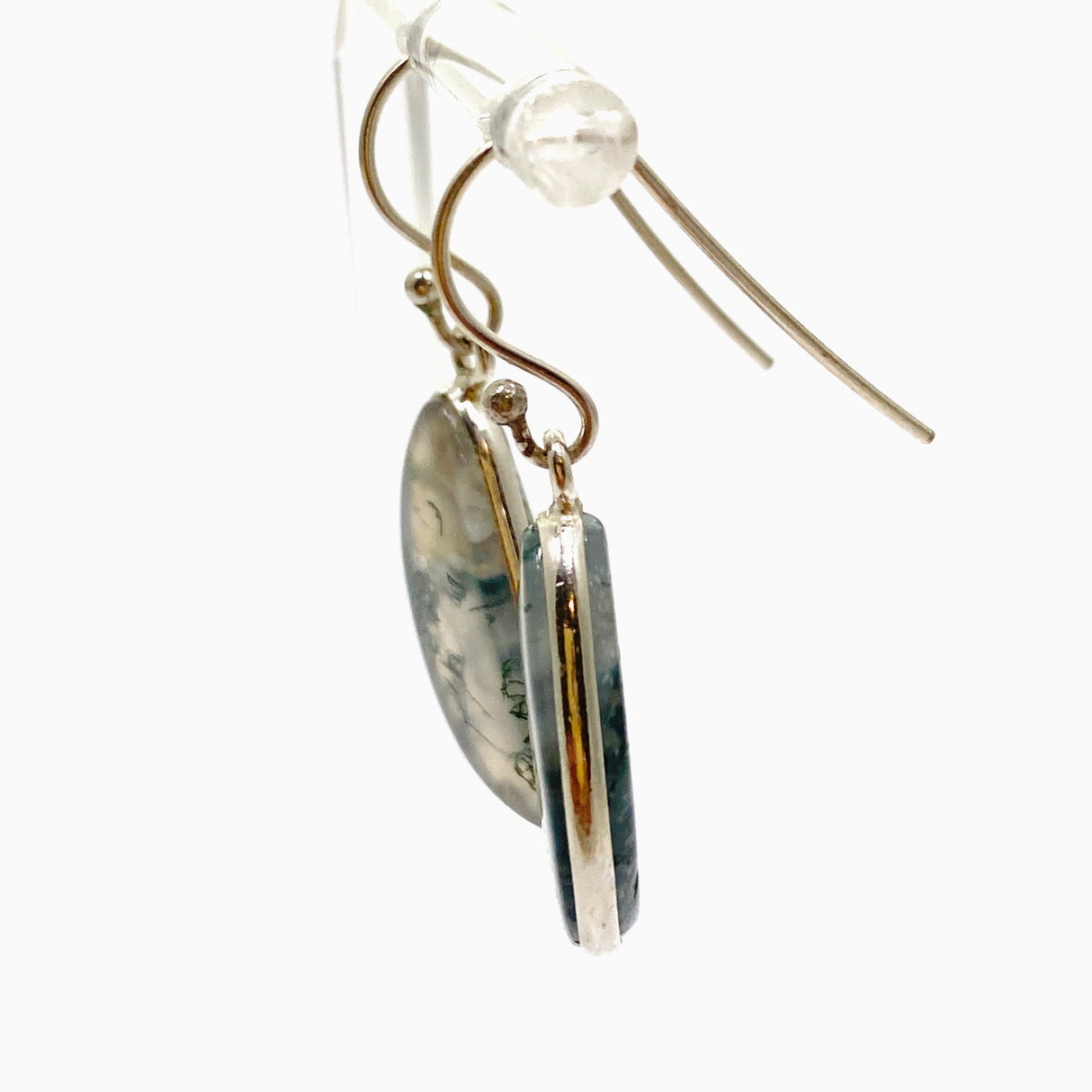 Moss Agate Freeform Cabochon Earrings KEGJ1544