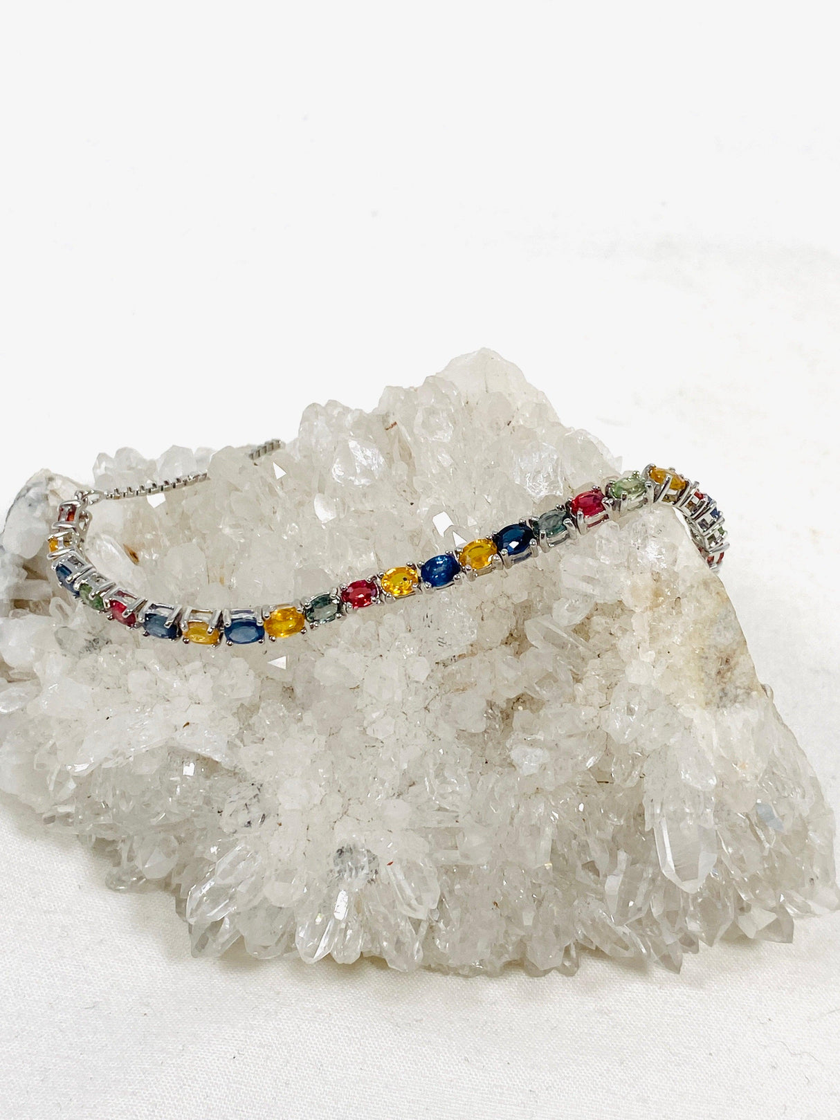 Multi-coloured Sapphire Lariat Bracelet SSGJ-83 - Nature's Magick