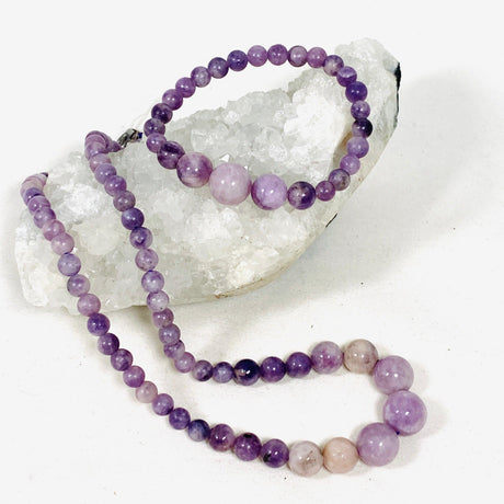 Natural Gemstone Graduated Beads Necklace and Bracelet Set - Nature's Magick