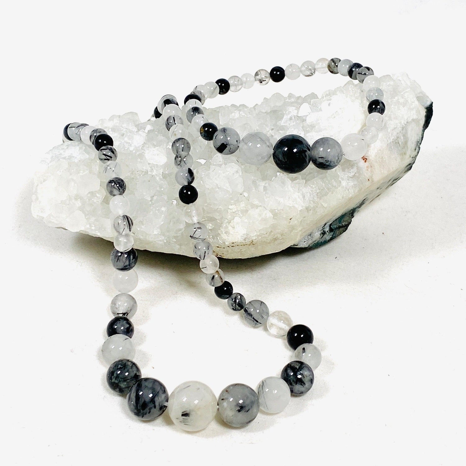 Natural Gemstone Graduated Beads Necklace and Bracelet Set - Nature's Magick