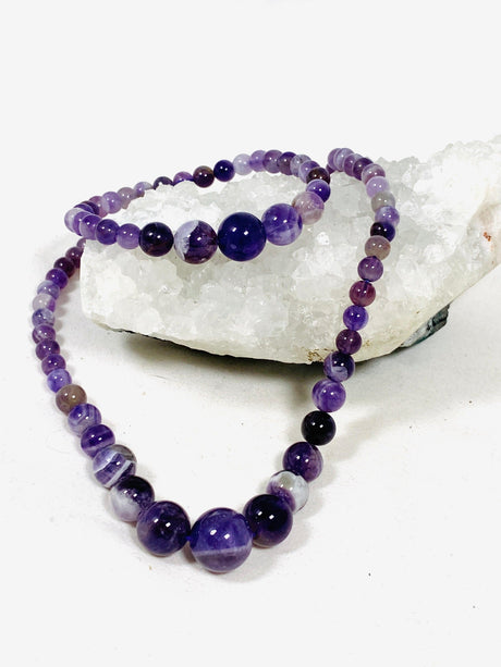 Natural Gemstone Graduated Beads Necklace and Bracelet Set - Nature's Magick