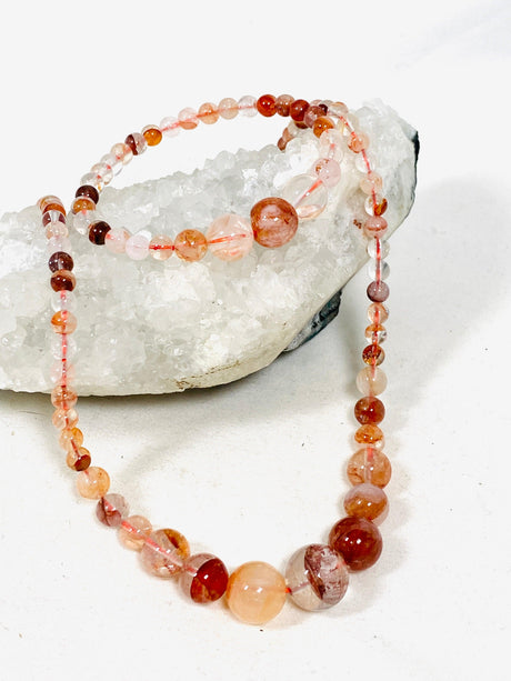 Natural Gemstone Graduated Beads Necklace and Bracelet Set - Nature's Magick