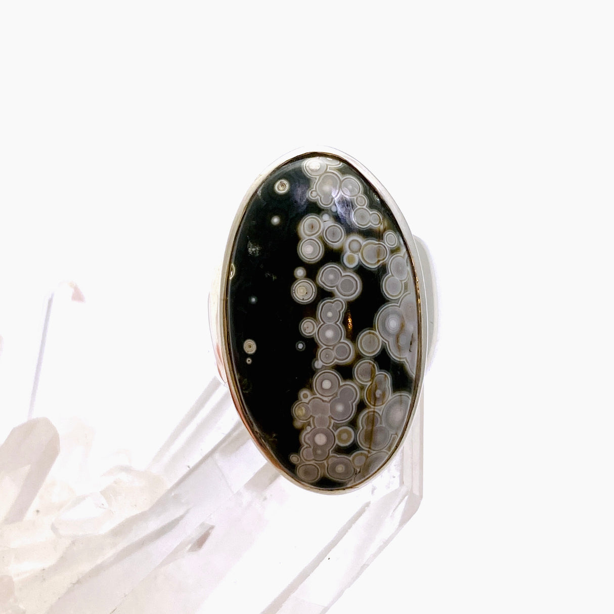 Ocean Jasper Oval Cabochon Ring Size 7.5 PRGJ849