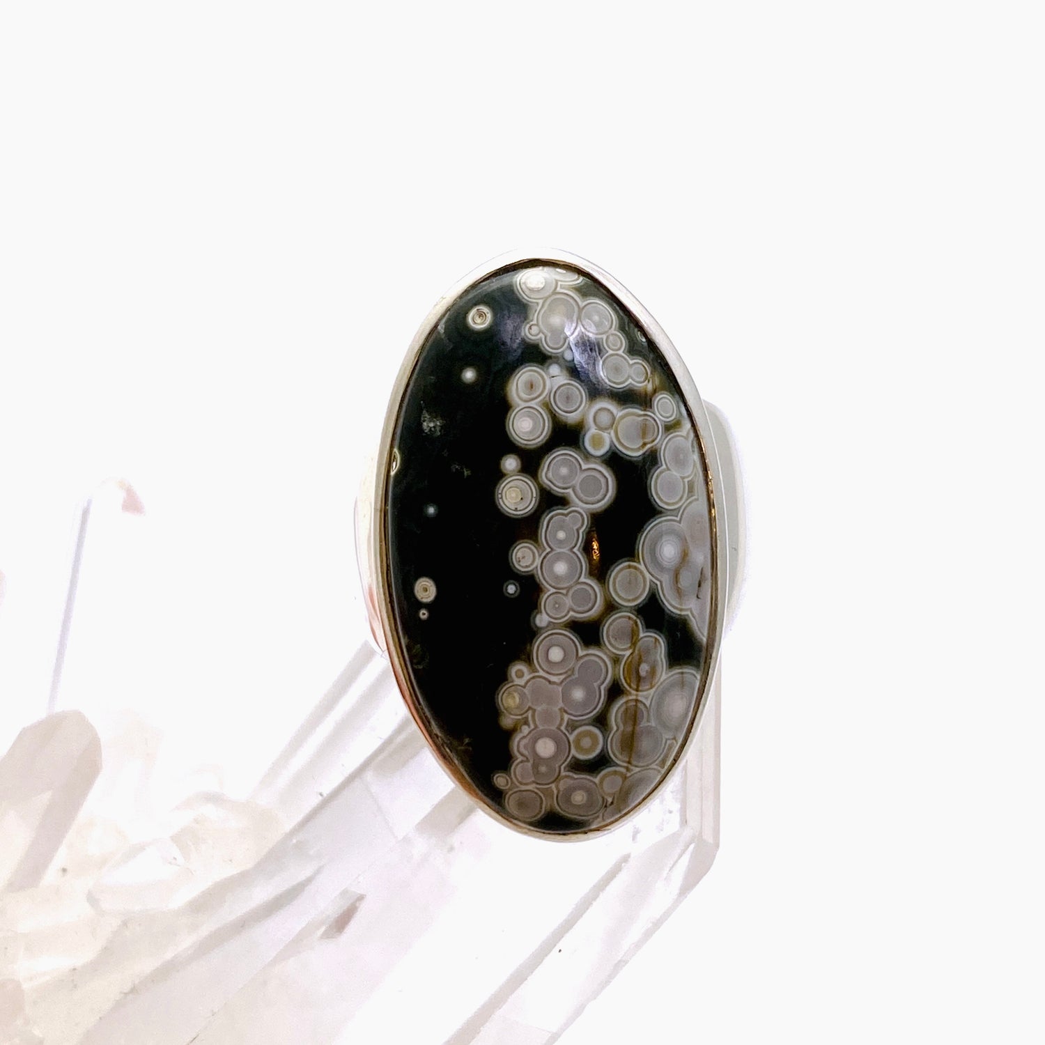 Ocean Jasper Oval Cabochon Ring Size 7.5 PRGJ849