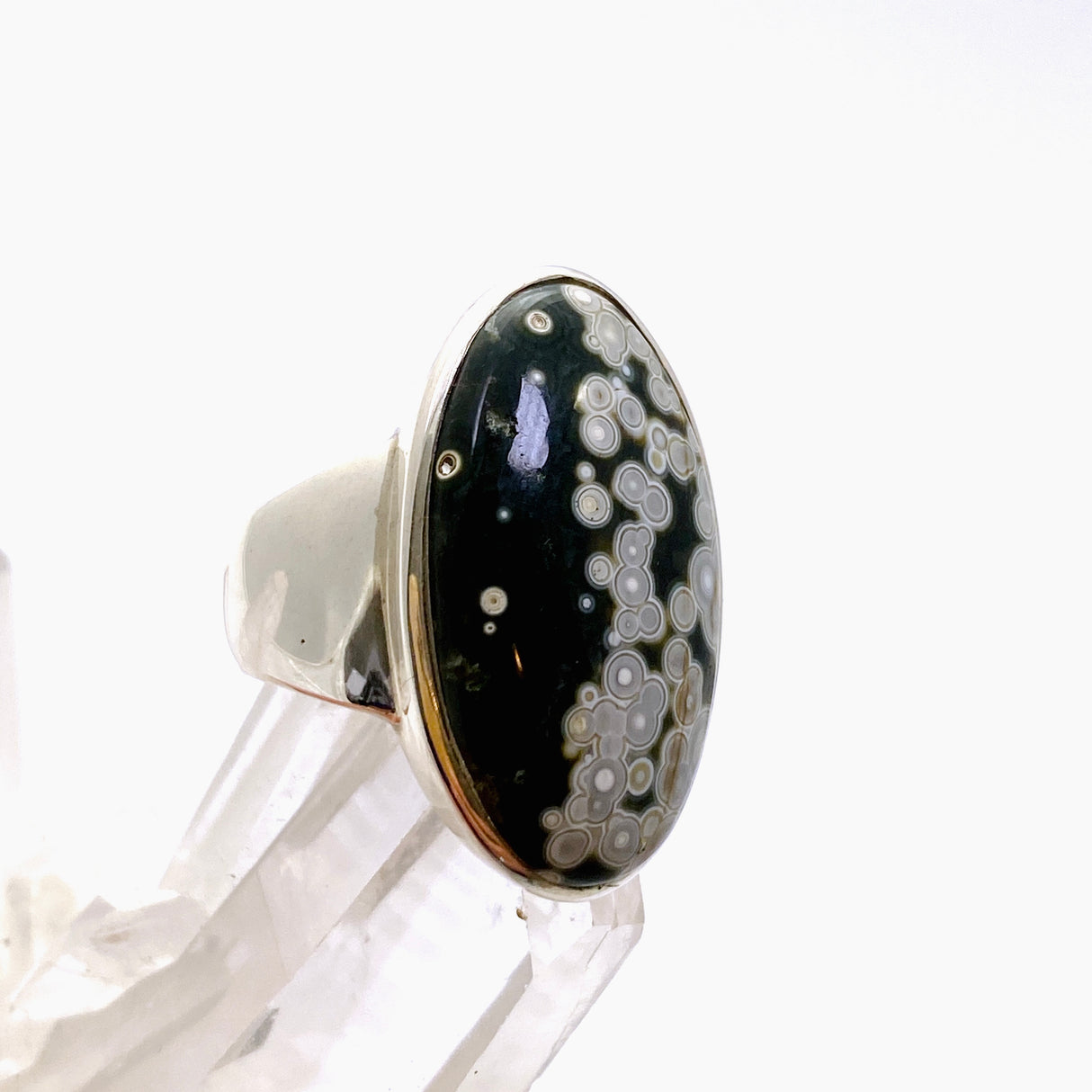 Ocean Jasper Oval Cabochon Ring Size 7.5 PRGJ849