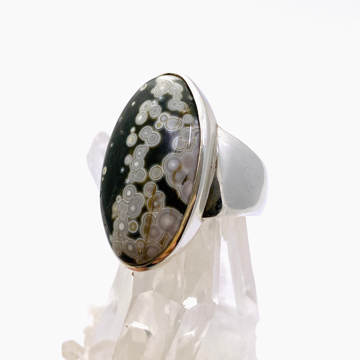 Ocean Jasper Oval Cabochon Ring Size 7.5 PRGJ849