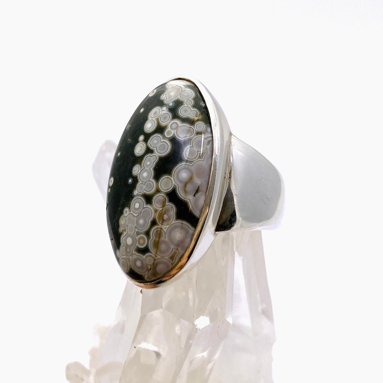Ocean Jasper Oval Cabochon Ring Size 7.5 PRGJ849