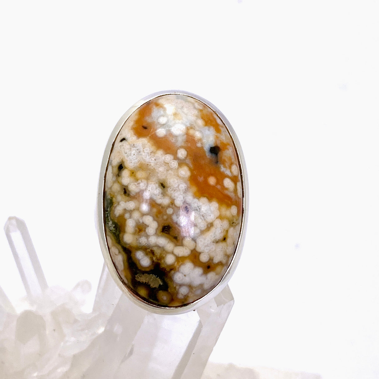 Ocean Jasper Oval Cabochon Ring Size 8.5 PRGJ851