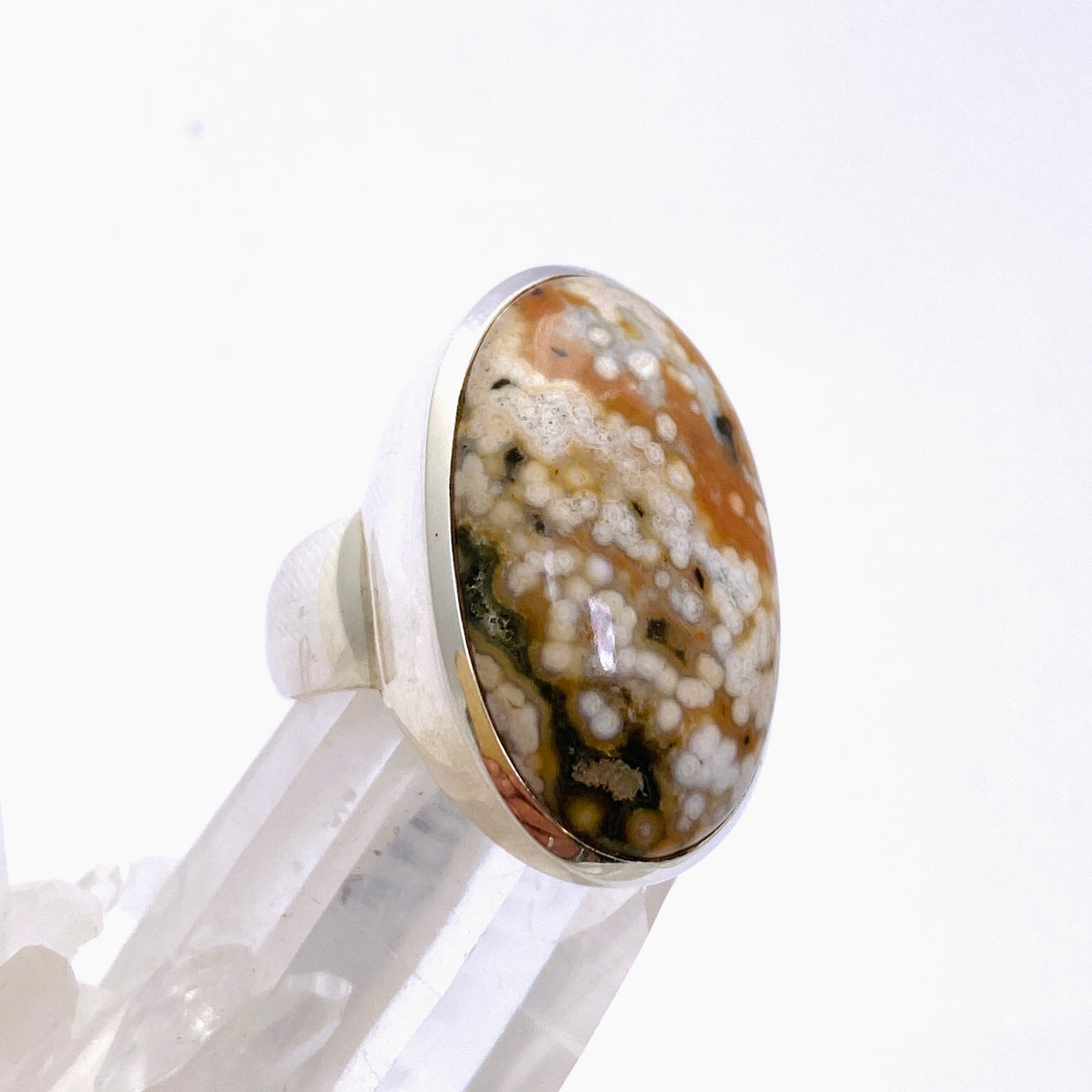 Ocean Jasper Oval Cabochon Ring Size 8.5 PRGJ851
