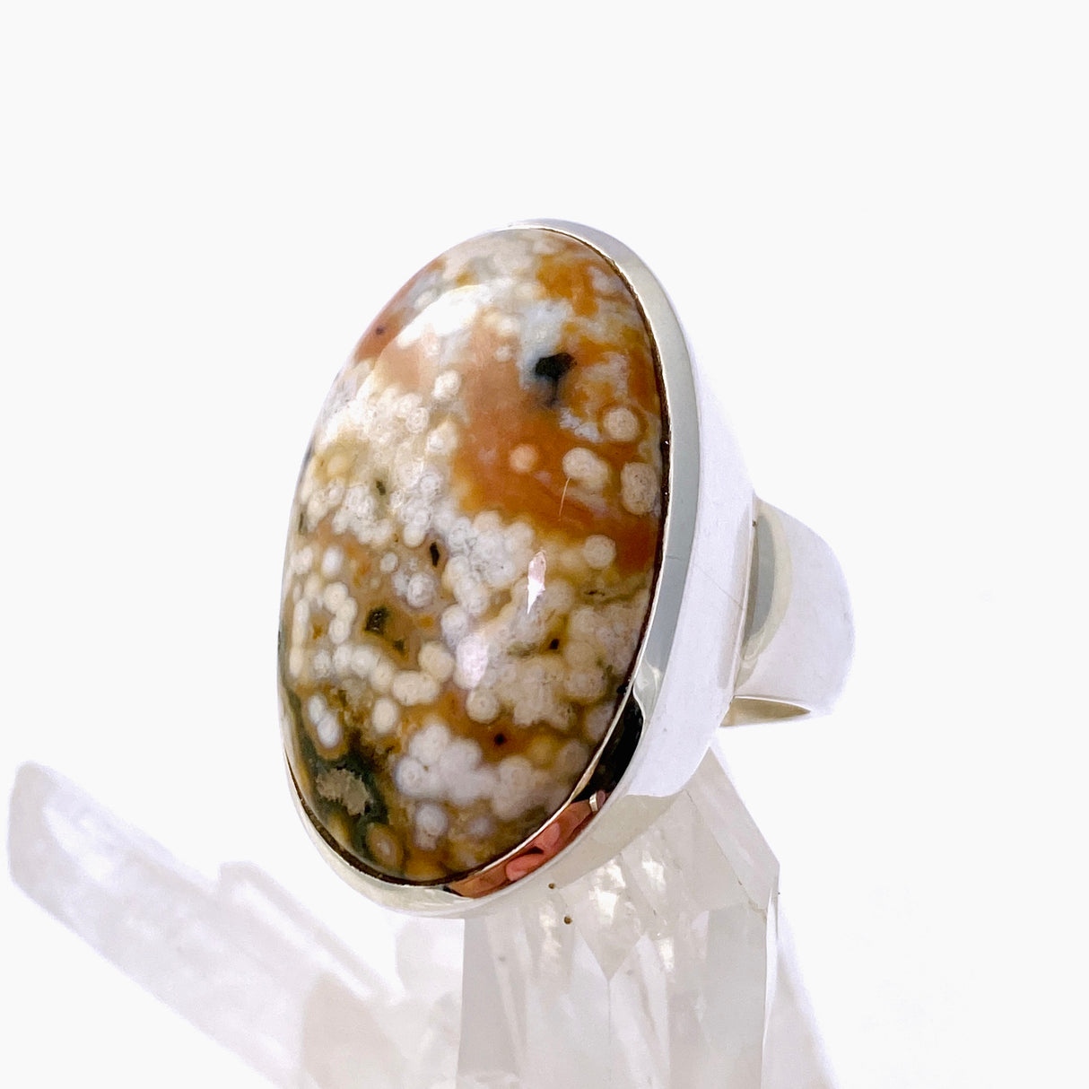 Ocean Jasper Oval Cabochon Ring Size 8.5 PRGJ851