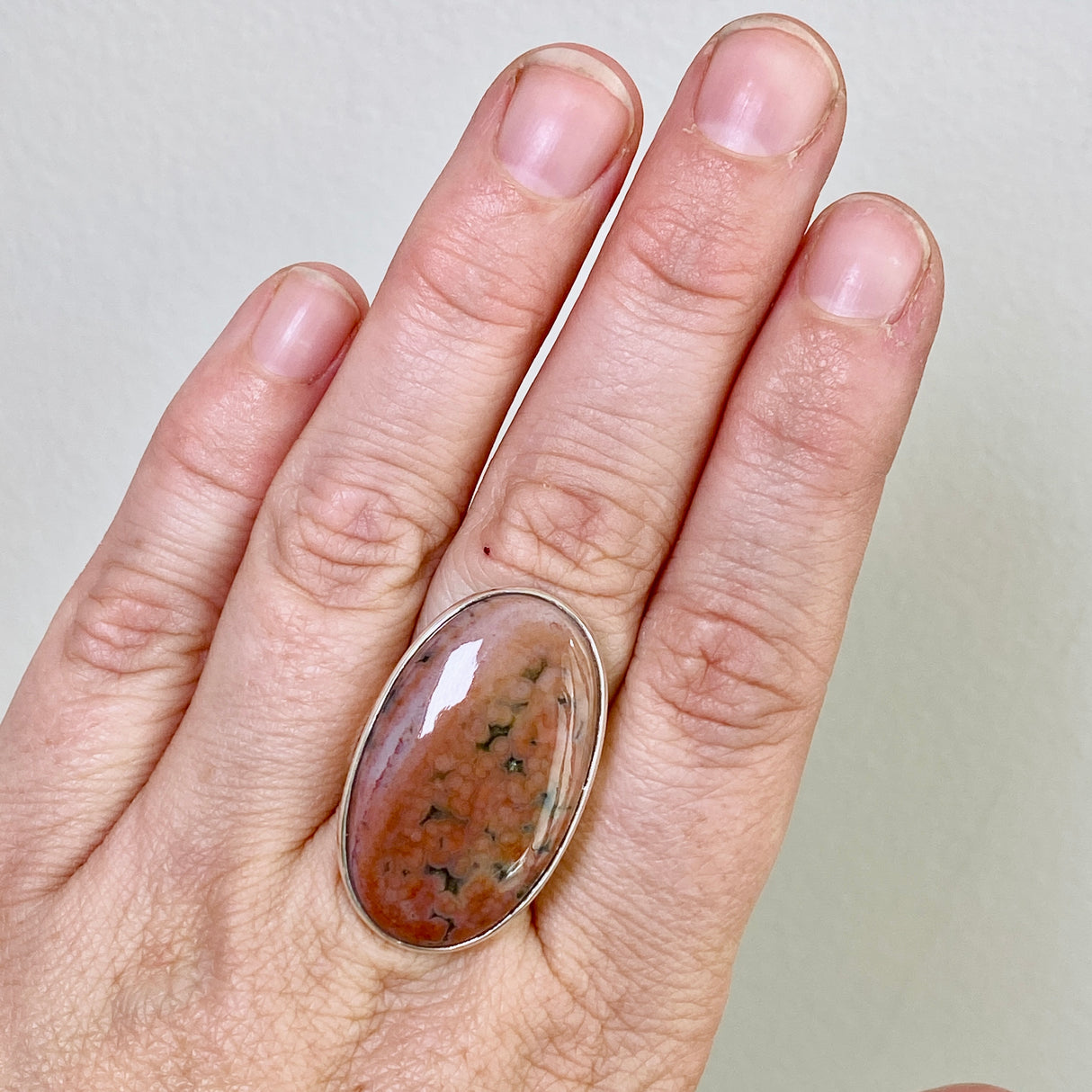 Ocean Jasper Oval Cabochon Ring Size 8 PRGJ850