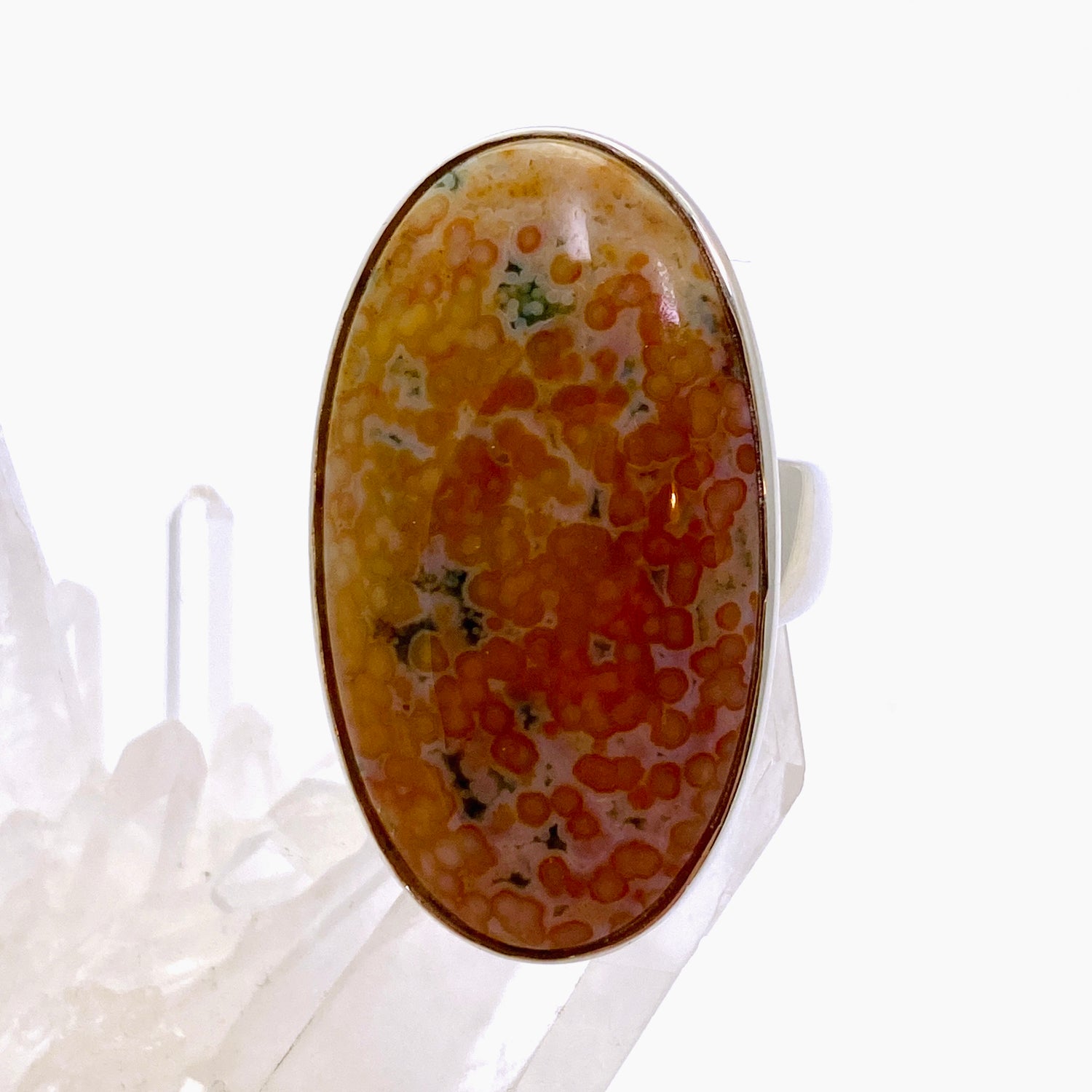 Ocean Jasper Oval Cabochon Ring Size 9.5 PRGJ853