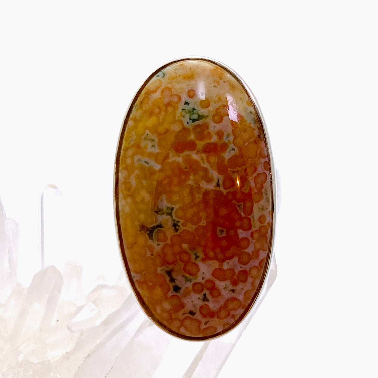 Ocean Jasper Oval Cabochon Ring Size 9.5 PRGJ853