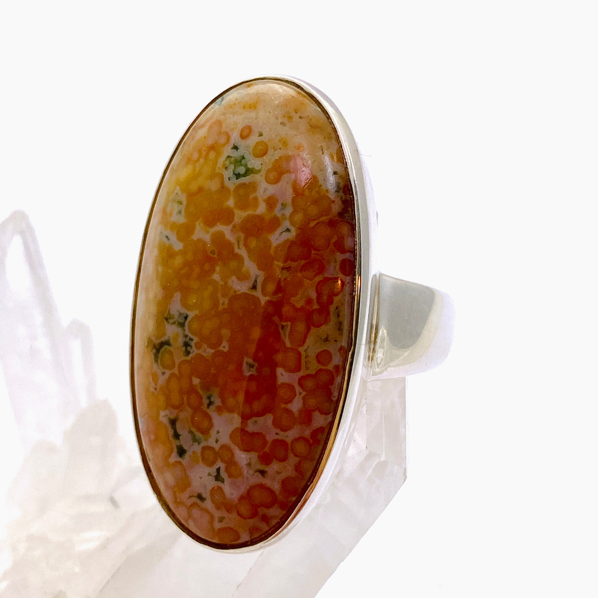 Ocean Jasper Oval Cabochon Ring Size 9.5 PRGJ853