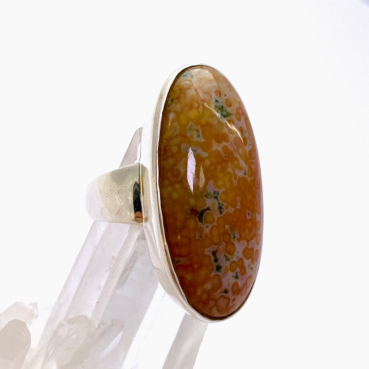 Ocean Jasper Oval Cabochon Ring Size 9.5 PRGJ853