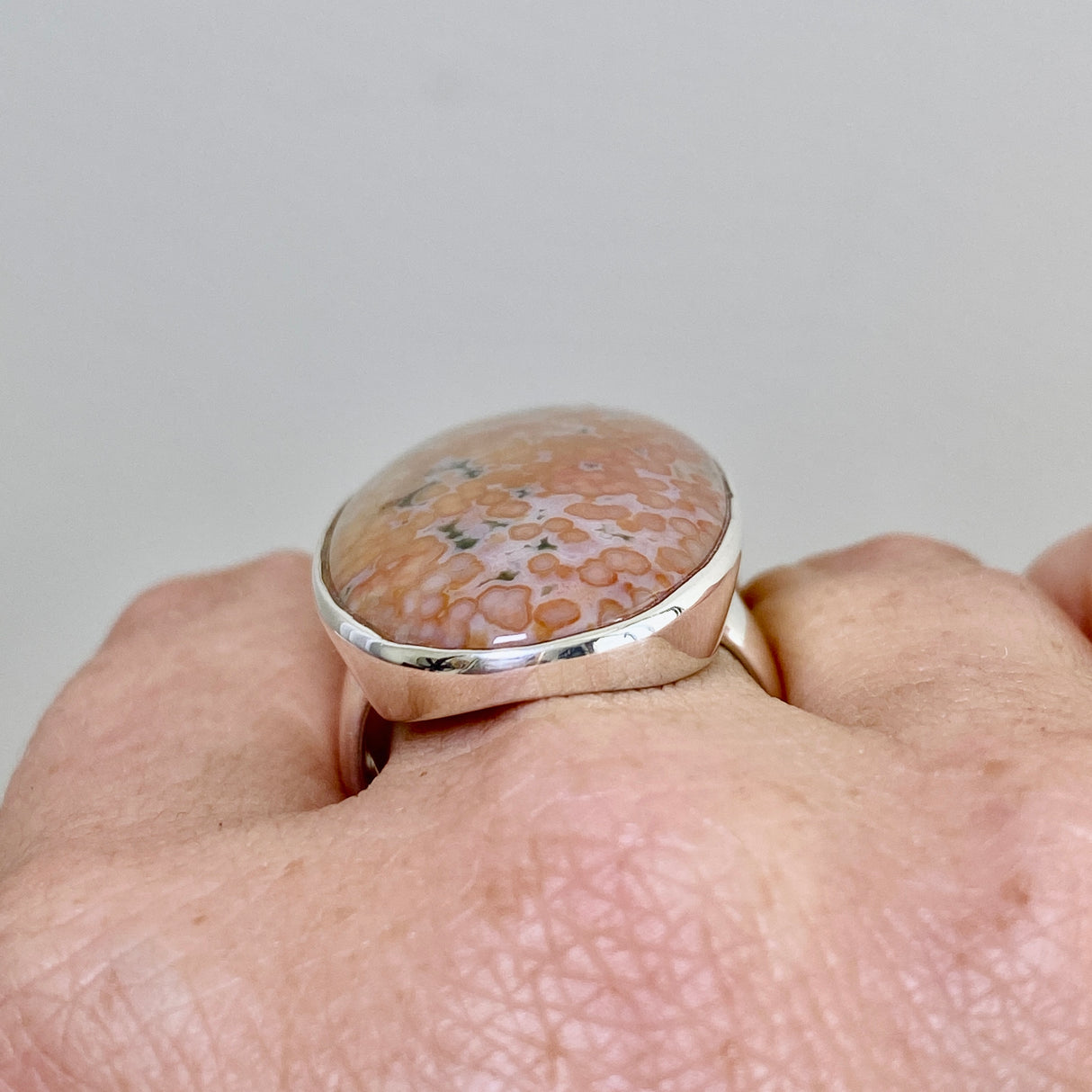 Ocean Jasper Oval Cabochon Ring Size 9.5 PRGJ853