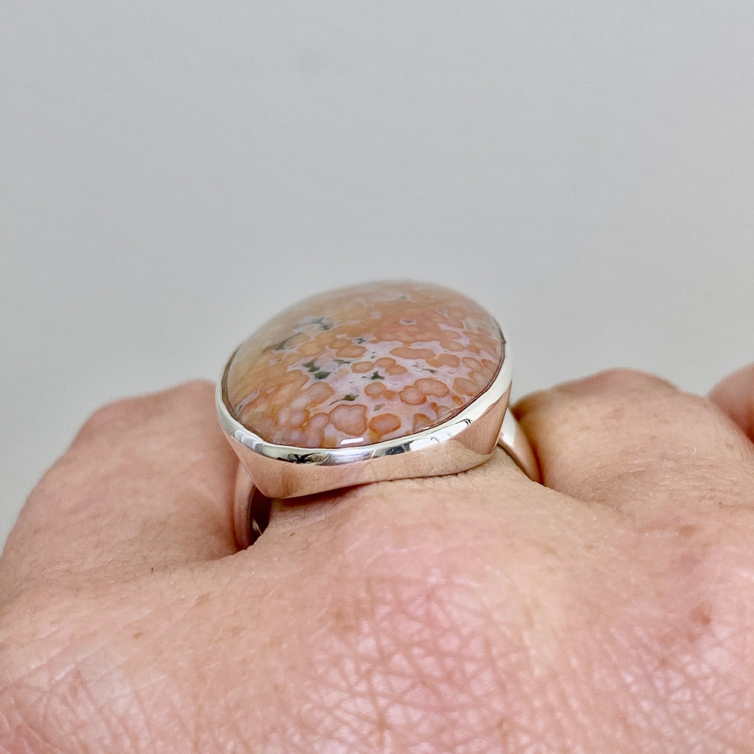 Ocean Jasper Oval Cabochon Ring Size 9.5 PRGJ853