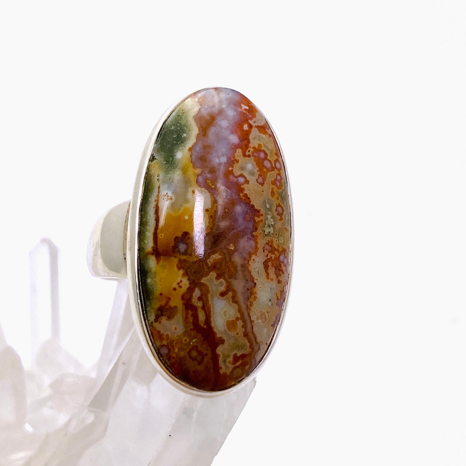 Ocean Jasper Oval Cabochon Ring Size 9 PRGJ852