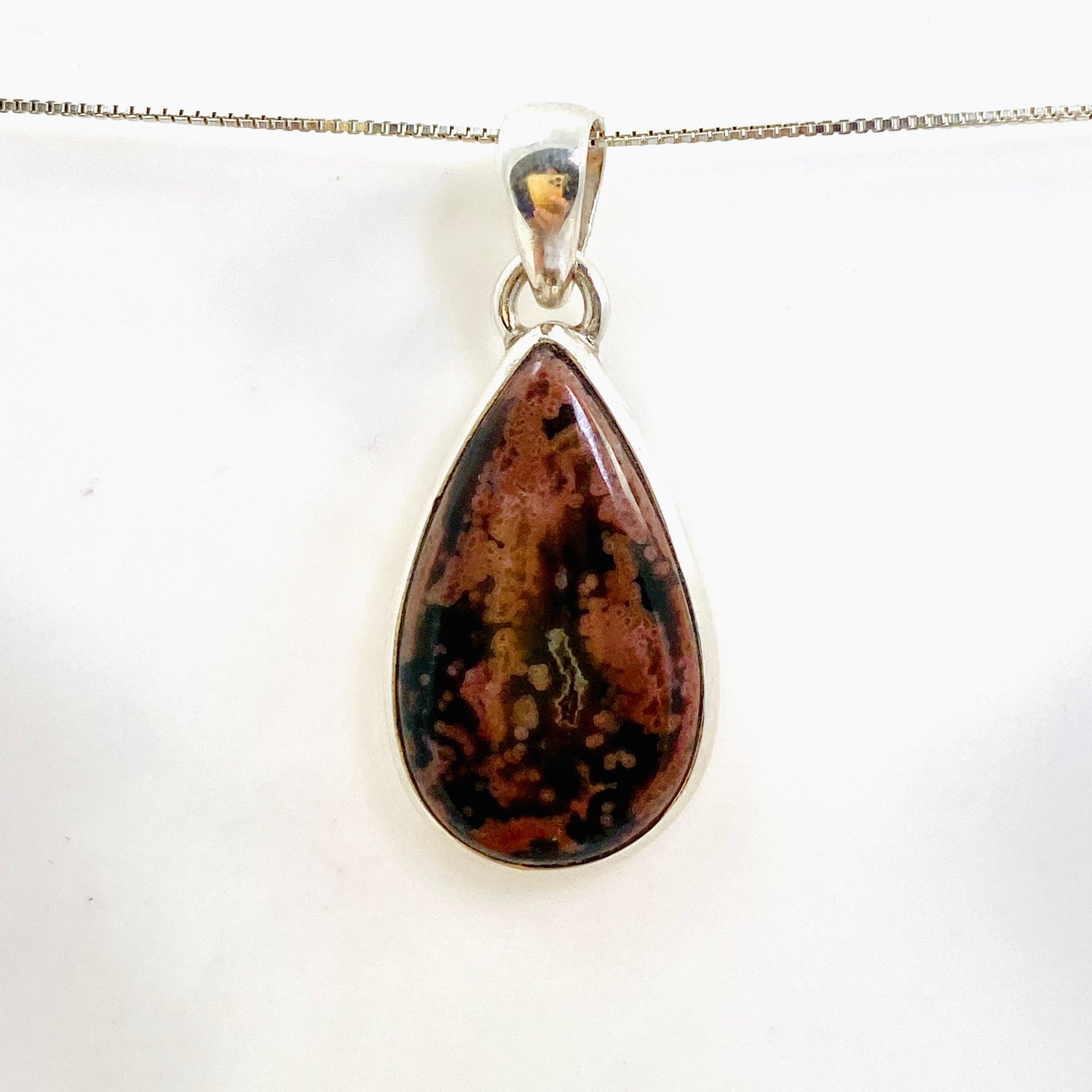 Ocean Jasper Teardrop Cabochon Pendant PPGJ1003