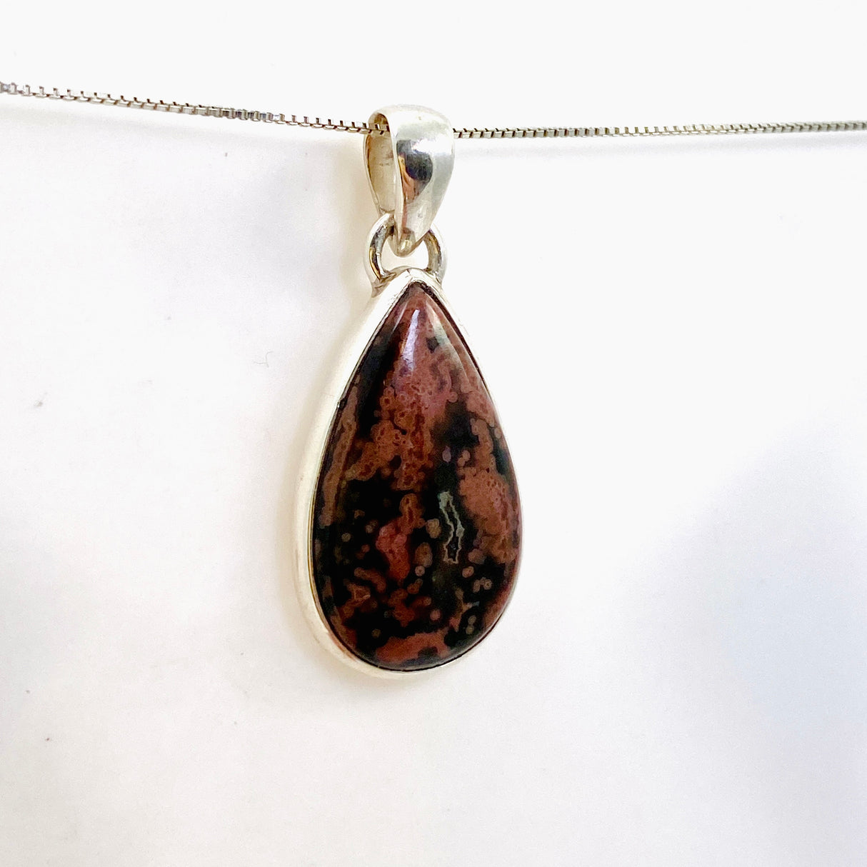 Ocean Jasper Teardrop Cabochon Pendant PPGJ1003