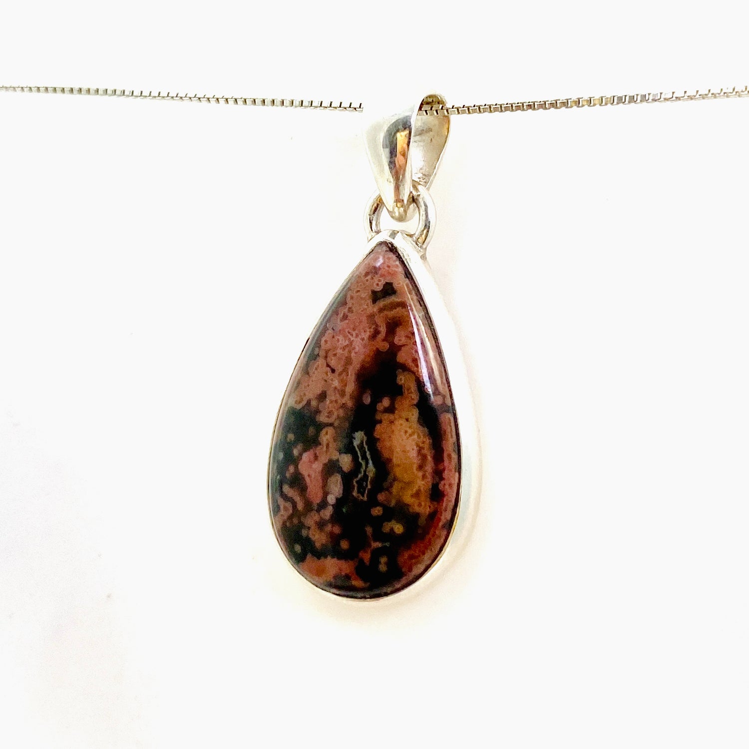 Ocean Jasper Teardrop Cabochon Pendant PPGJ1003