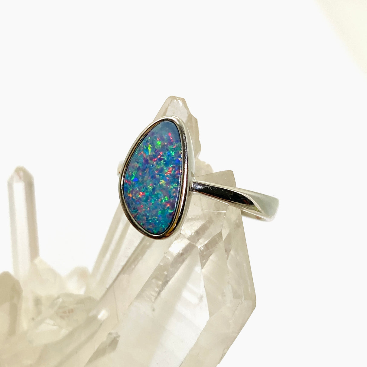 Opal Doublet (Coober Pedy) Freeform Cabochon Ring Size 7 ORG150-59