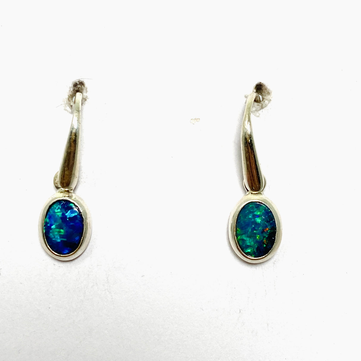 Opal Doublet (Lightning Ridge) Oval Cabochon Earrings PEGJ305