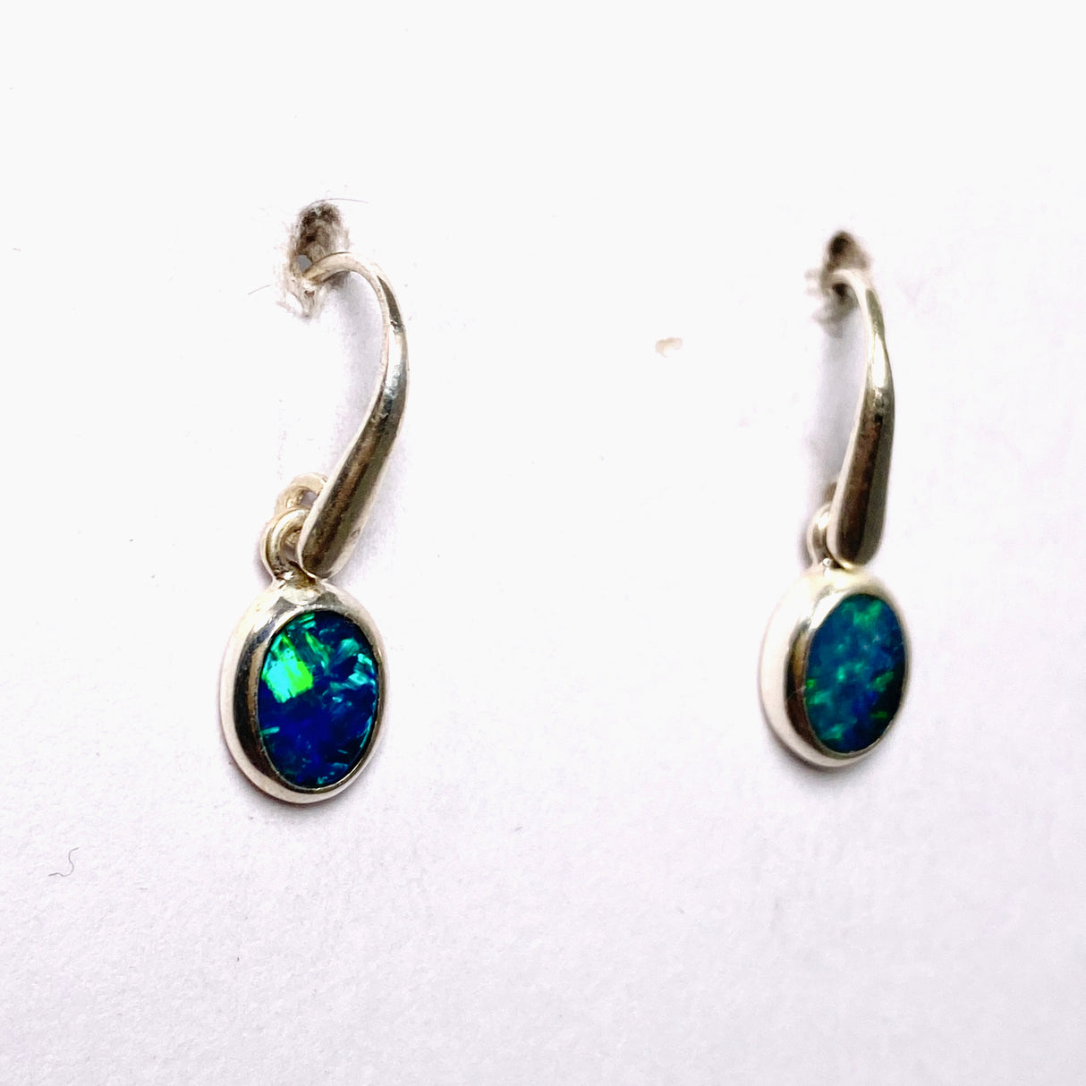 Opal Doublet (Lightning Ridge) Oval Cabochon Earrings PEGJ305