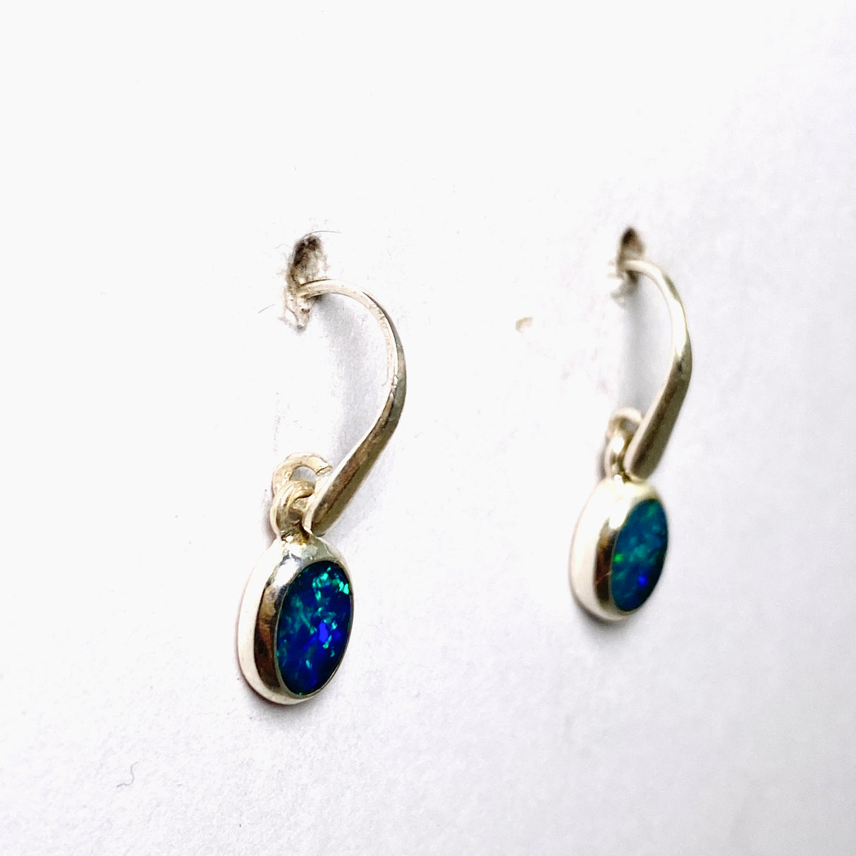 Opal Doublet (Lightning Ridge) Oval Cabochon Earrings PEGJ305