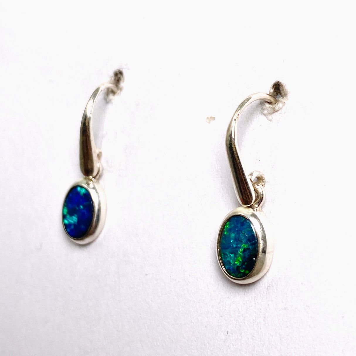 Opal Doublet (Lightning Ridge) Oval Cabochon Earrings PEGJ305
