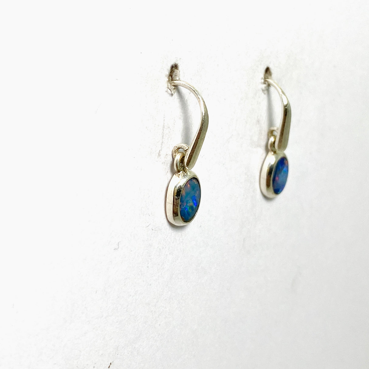 Opal Doublet (Lightning Ridge) Oval Cabochon Earrings PEGJ306